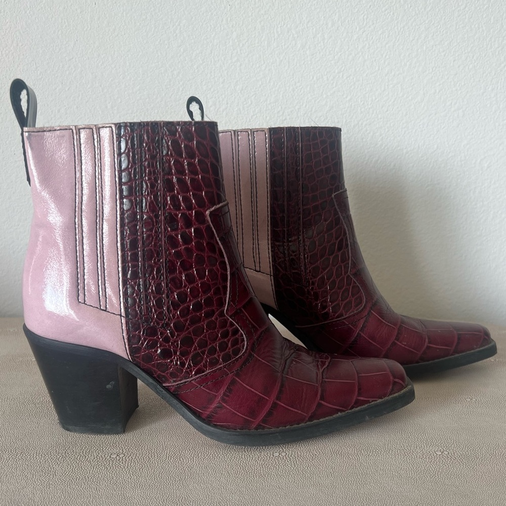 Pink/Red GANNI booties -Sz 39